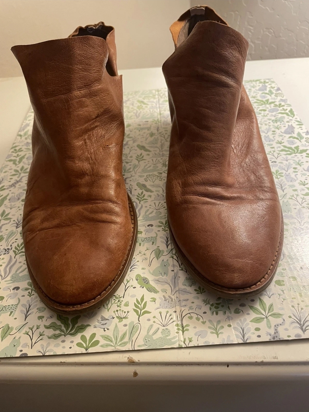 Kelsi Dagger Tan Leather Ankle Booties